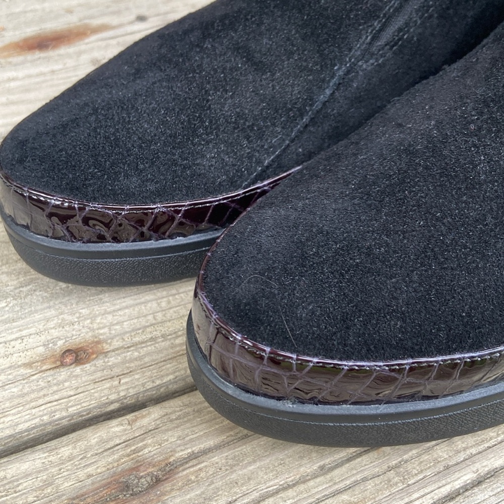 New! Donald J Pliner ‘Meira2’ Black Oily Suede Flatform Booties Women’s Size 9.5 - Picture 10 of 13